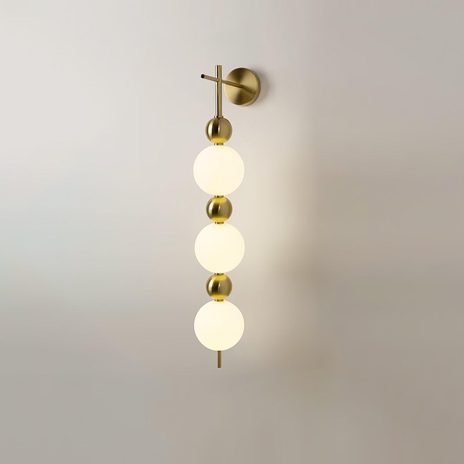 Modern Candied Haws String LED Wall Sconce with Opal Acrylic Shade and Gold Metal Frame