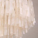 Modern Capiz Shell Chandelier Contemporary Shell Shaped Pendant Light in Gold and White