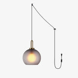 Modern Capsule and Sphere Glass Pendant Swag Light Fixture for Indoor Ceiling Decor
