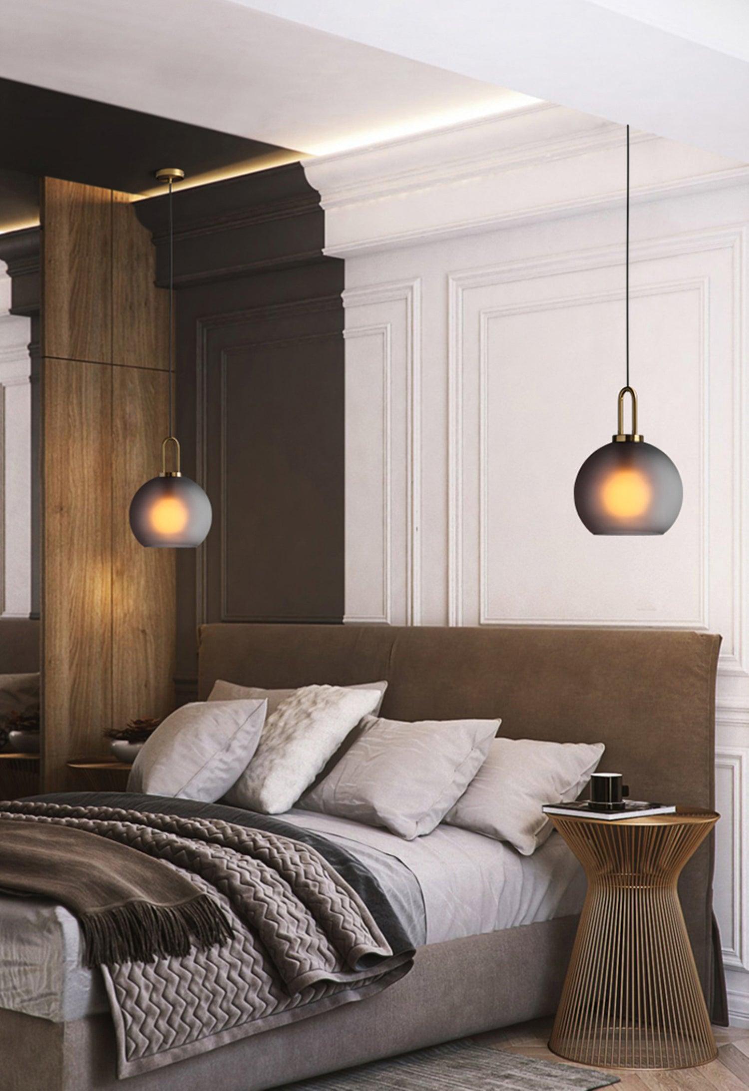 Modern Capsule and Sphere Glass Pendant Swag Light Fixture for Indoor Ceiling Decor