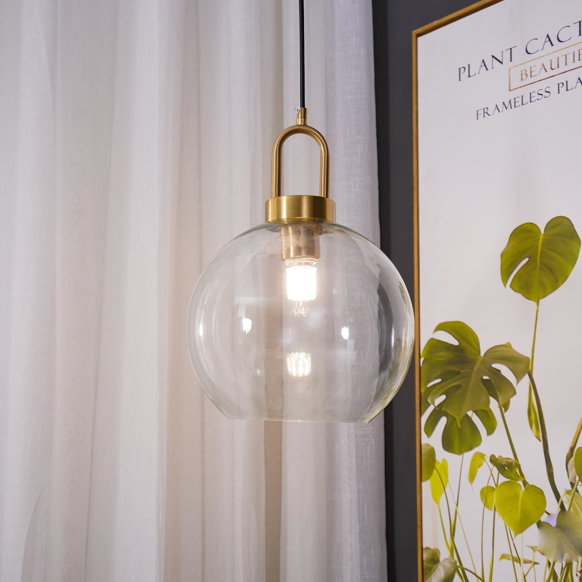 Modern Capsule and Sphere Glass Pendant Swag Light Fixture for Indoor Ceiling Decor