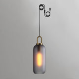Modern Capsule and Sphere Glass Pendant Swag Light Fixture for Indoor Ceiling Decor