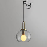 Modern Capsule and Sphere Glass Pendant Swag Light Fixture for Indoor Ceiling Decor