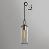 Modern Capsule and Sphere Glass Pendant Swag Light Fixture for Indoor Ceiling Decor