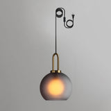 Modern Capsule and Sphere Glass Pendant Swag Light Fixture for Indoor Ceiling Decor