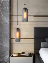 Modern Capsule and Sphere Glass Pendant Swag Light Fixture for Indoor Ceiling Decor