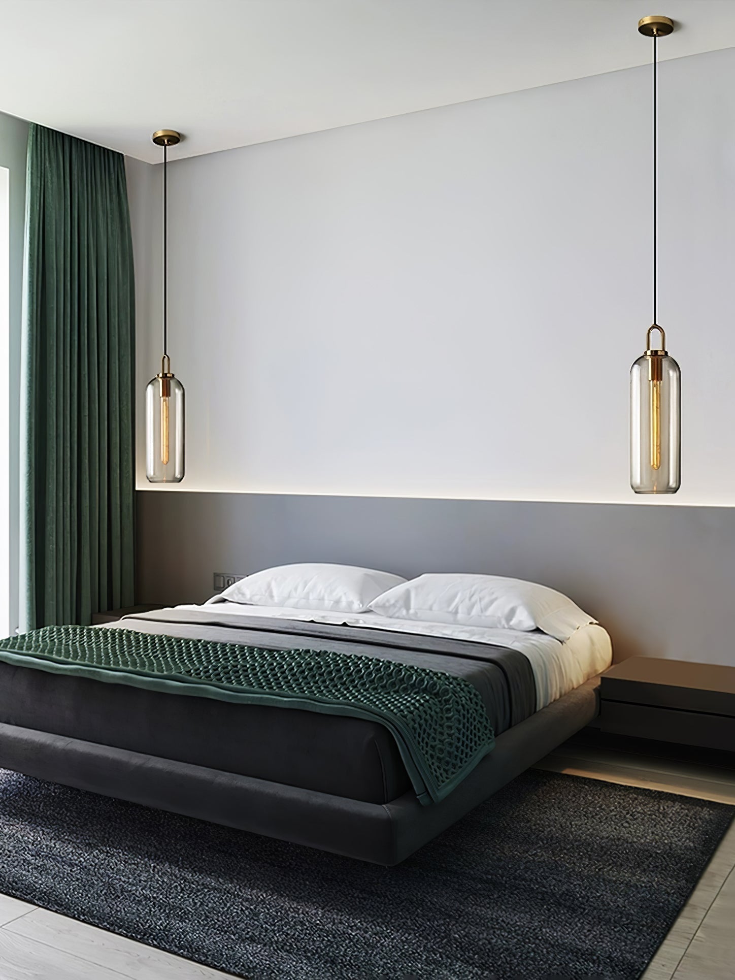 Modern Capsule and Sphere Glass Pendant Swag Light Fixture for Indoor Ceiling Decor