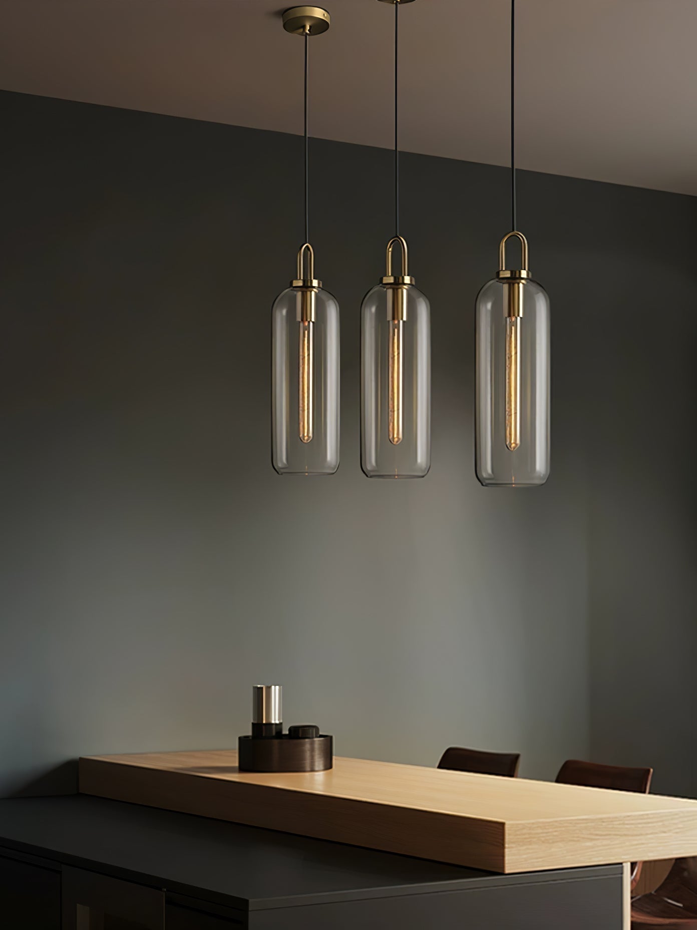 Modern Capsule and Sphere Glass Pendant Swag Light Fixture for Indoor Ceiling Decor