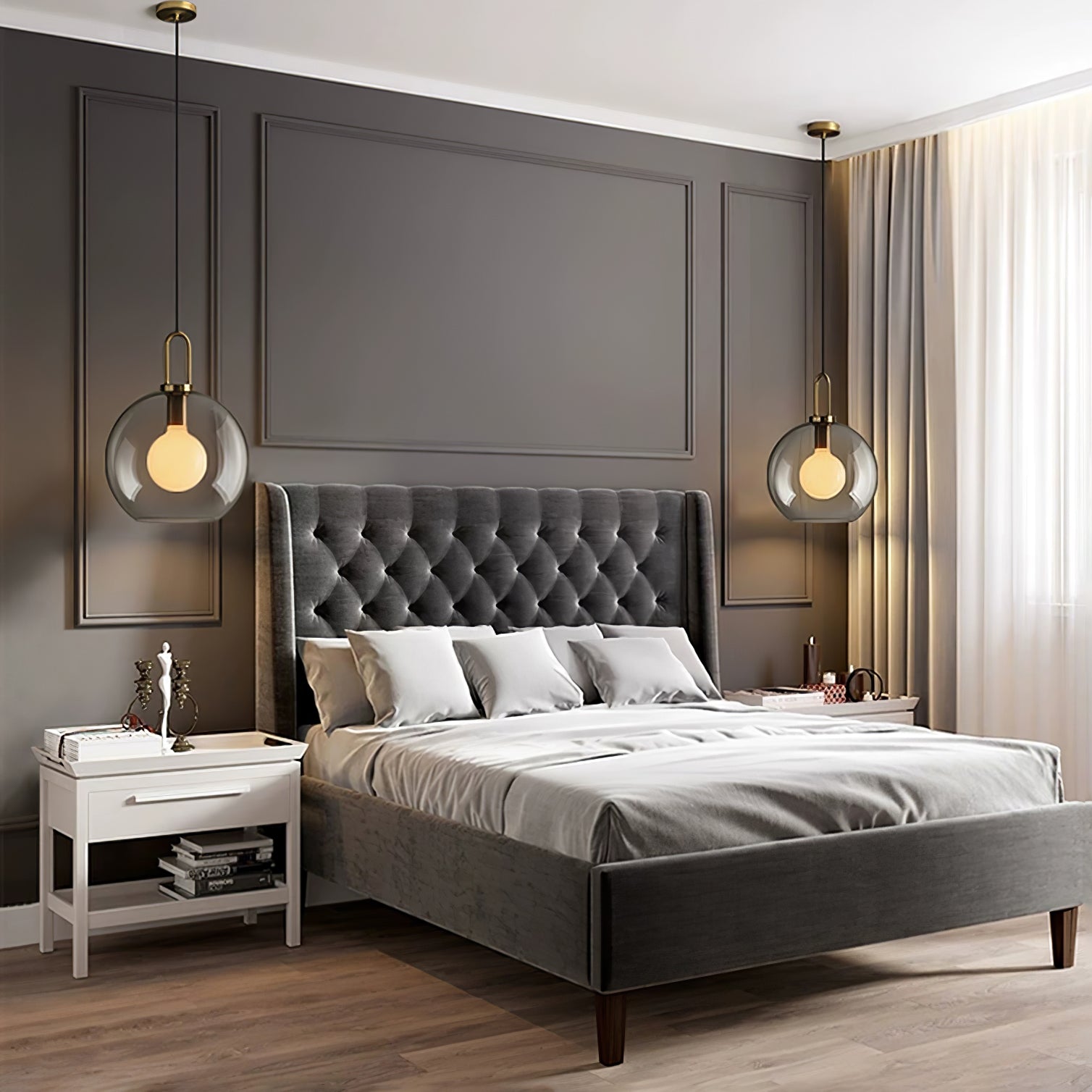 Modern Capsule and Sphere Glass Pendant Swag Light Fixture for Indoor Ceiling Decor