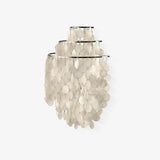Modern Cascading White Shell Wall Light Fixture Chrome Metal Sconce for Indoor Decor