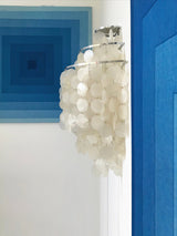 Modern Cascading White Shell Wall Light Fixture Chrome Metal Sconce for Indoor Decor