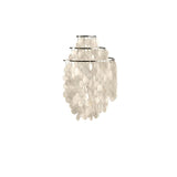 Modern Cascading White Shell Wall Light Fixture Chrome Metal Sconce for Indoor Decor