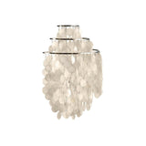 Modern Cascading White Shell Wall Light Fixture Chrome Metal Sconce for Indoor Decor