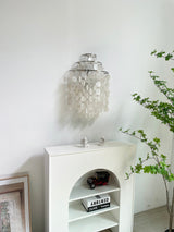 Modern Cascading White Shell Wall Light Fixture Chrome Metal Sconce for Indoor Decor