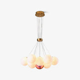 Modern Celestial Glass Sphere Chandelier Lunar Inspired Droplight for Dining Area