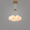 Modern Celestial Glass Sphere Chandelier Lunar Inspired Droplight for Dining Area