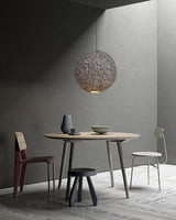 Modern Celestial Sphere Pendant Light with Grey Earth Texture and Porous Planet Design