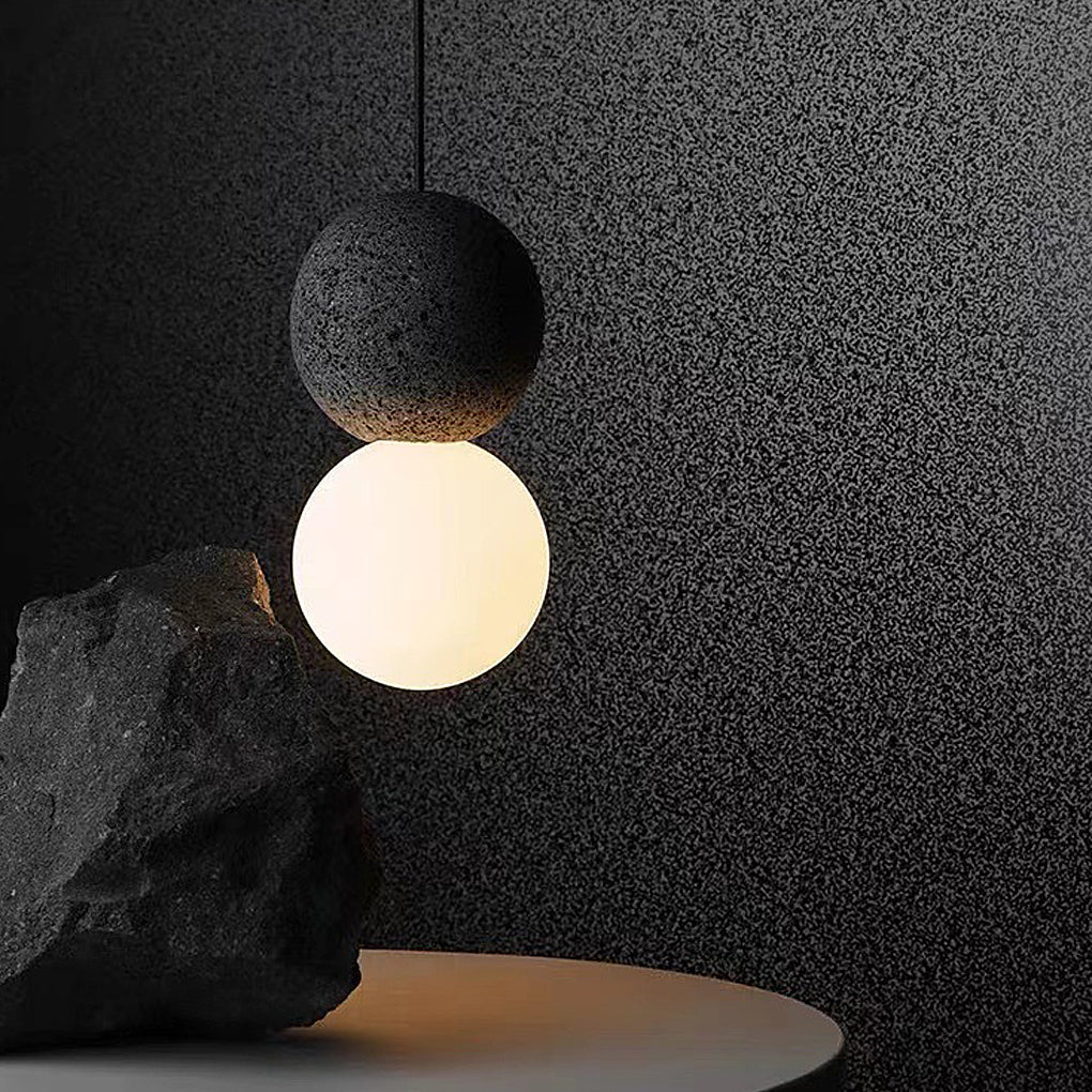 Modern Cement LED Round Wall Sconce and Nordic Pendant Hanging Light for Indoor Decor
