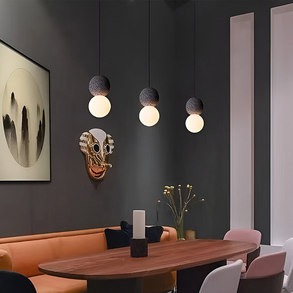 Modern Cement LED Round Wall Sconce and Nordic Pendant Hanging Light for Indoor Decor