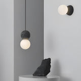 Modern Cement LED Round Wall Sconce and Nordic Pendant Hanging Light for Indoor Decor