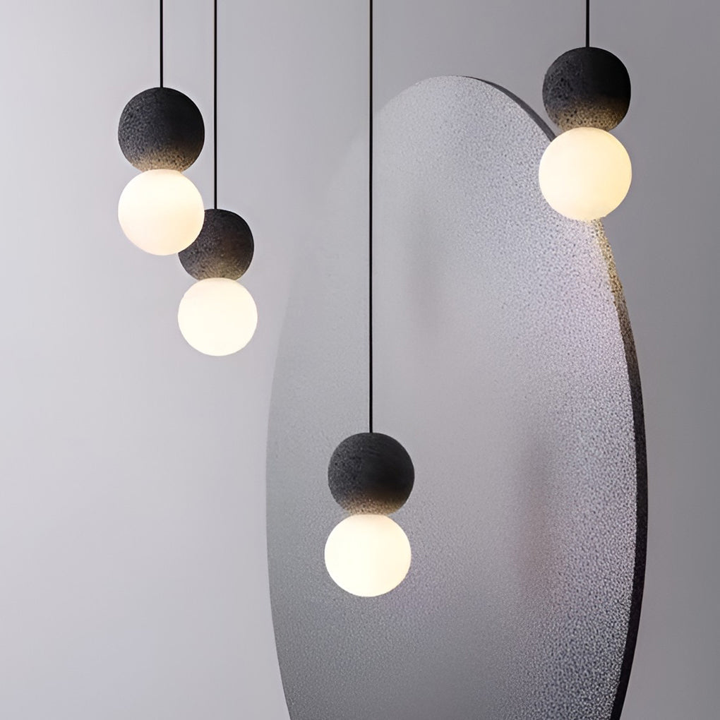 Modern Cement LED Round Wall Sconce and Nordic Pendant Hanging Light for Indoor Decor