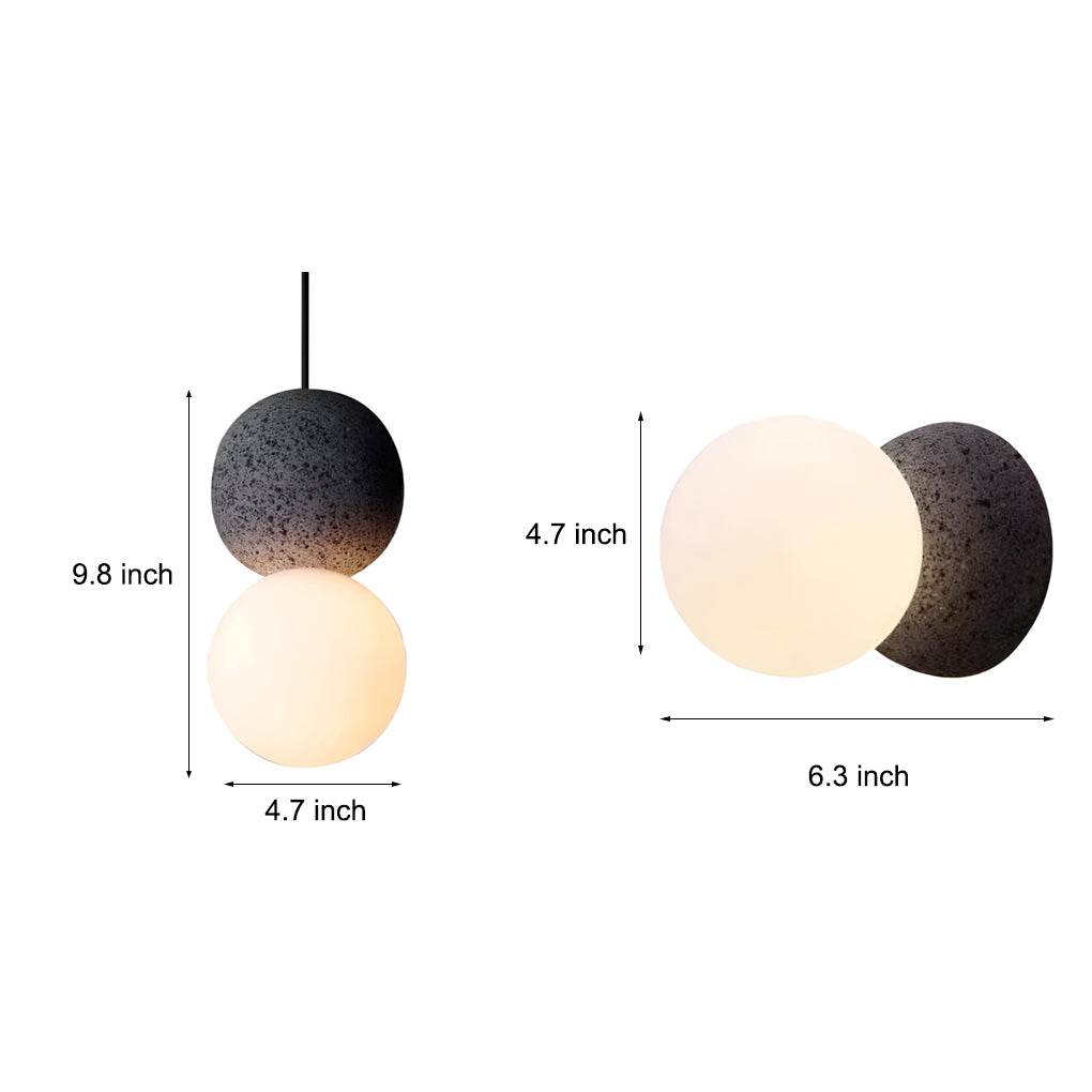 Modern Cement LED Round Wall Sconce and Nordic Pendant Hanging Light for Indoor Decor