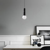 Modern Ceramic and Metal Cylindrical LED Pendant Light for Kitchen Island Hanging Lamp