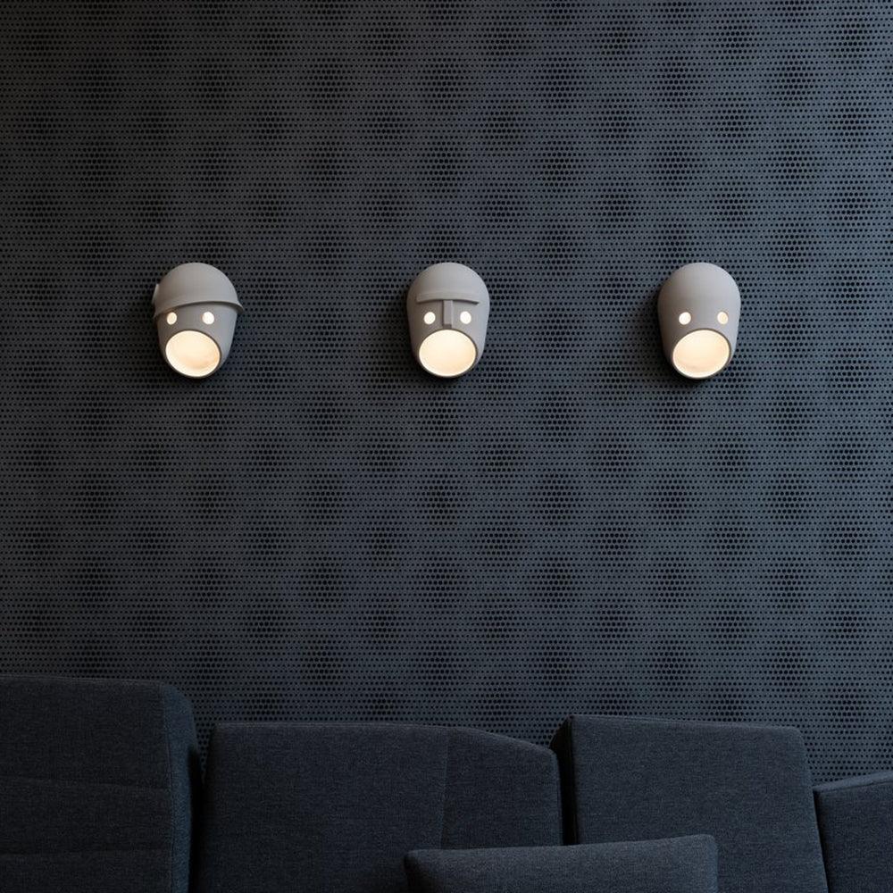 Modern Ceramic Face Mask Wall Sconce Decorative Art Portrait Wall Light for Interior Decor