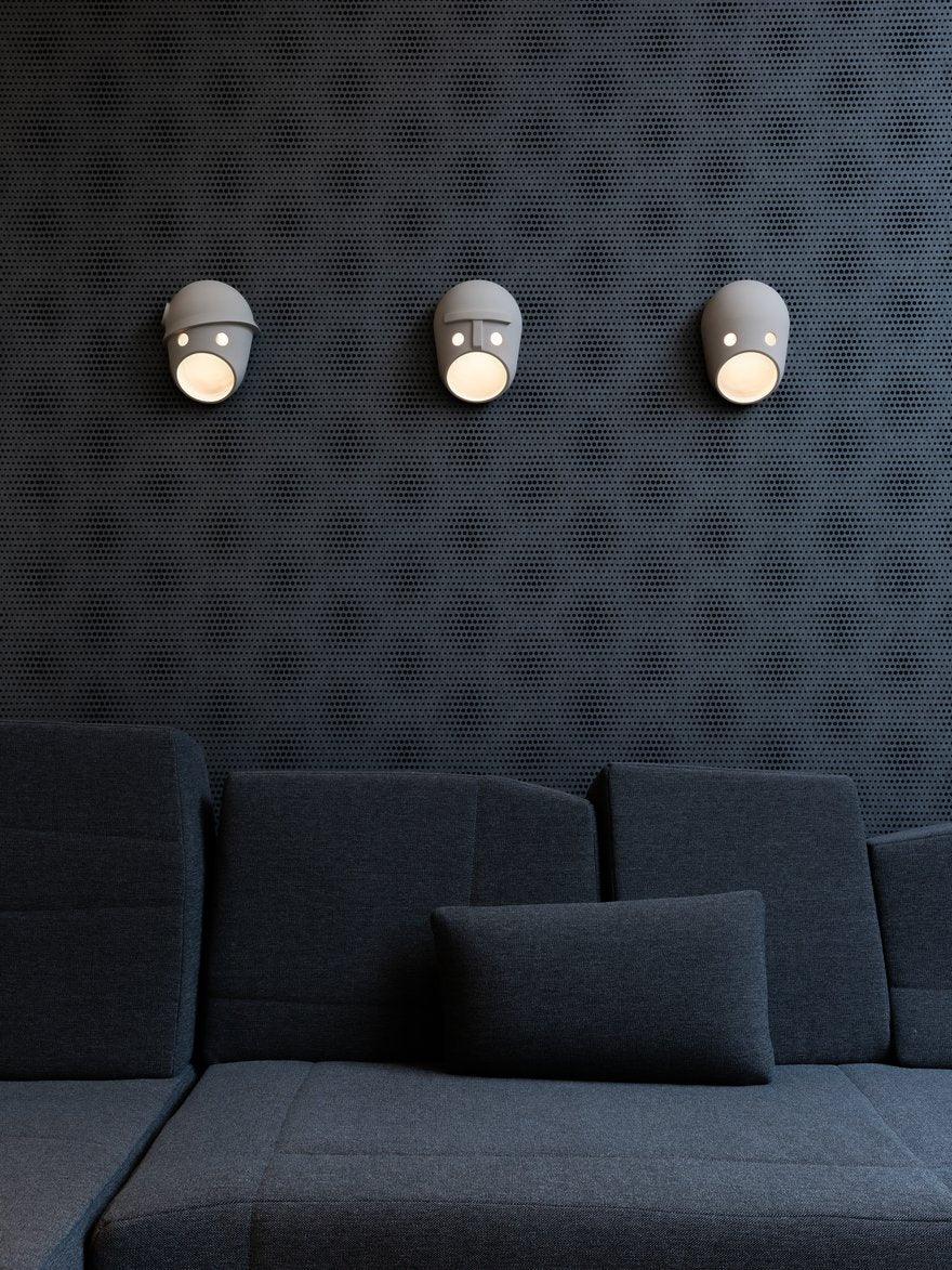 Modern Ceramic Face Mask Wall Sconce Decorative Art Portrait Wall Light for Interior Decor