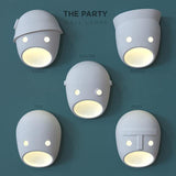 Modern Ceramic Face Mask Wall Sconce Decorative Art Portrait Wall Light for Interior Decor