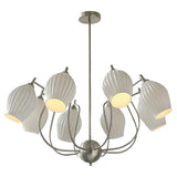 Modern Ceramic Flower Petal Ceiling Light 4 Light Warm White Chandelier for Living Room