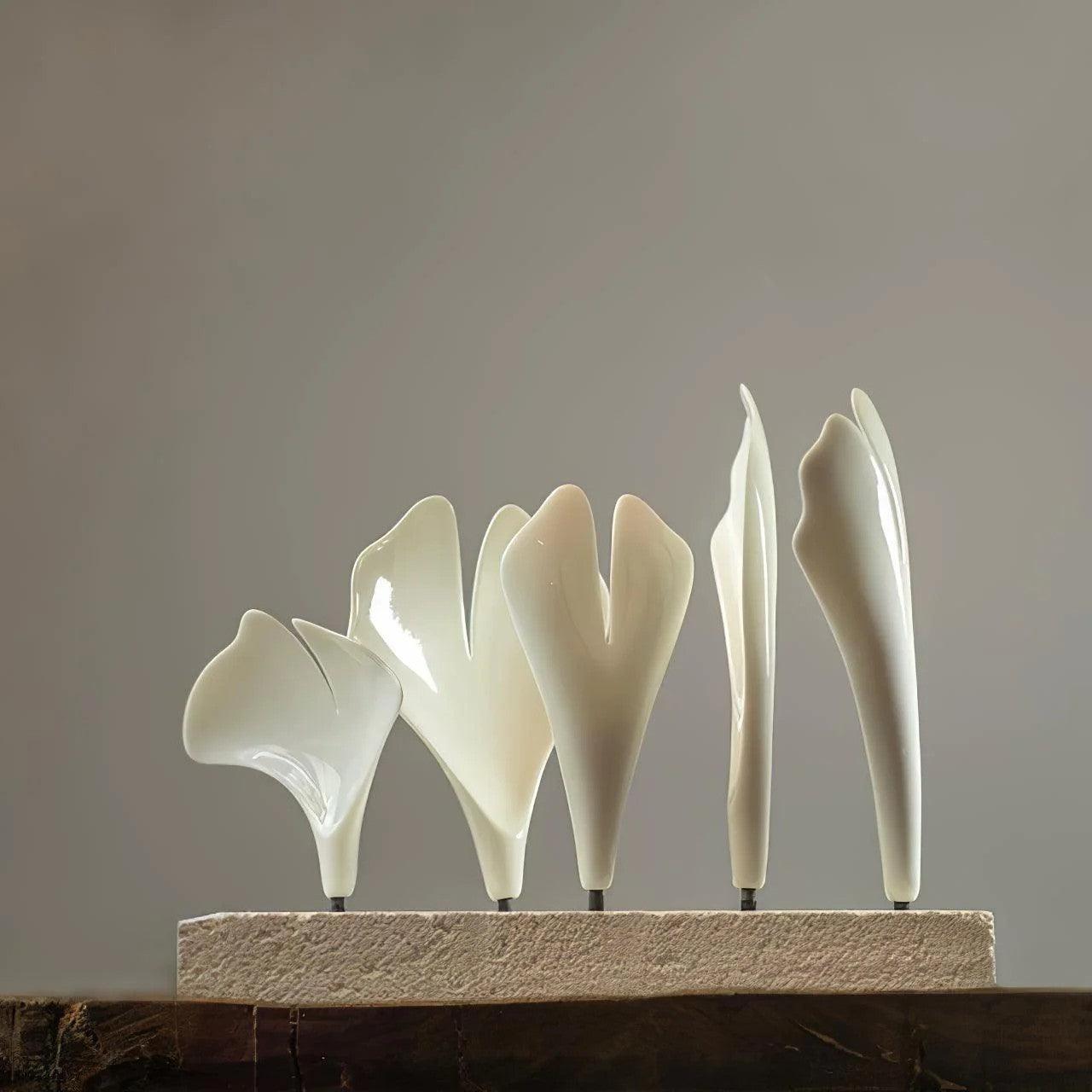 Modern Ceramic Gingko Leaf Chandelier Elegant Gold Brass Pendant Light Fixture