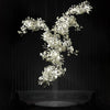 Modern Ceramic Ginkgo Leaf Combination Chandelier Gold Porcelain Petal Luxury Gasolier Lighting
