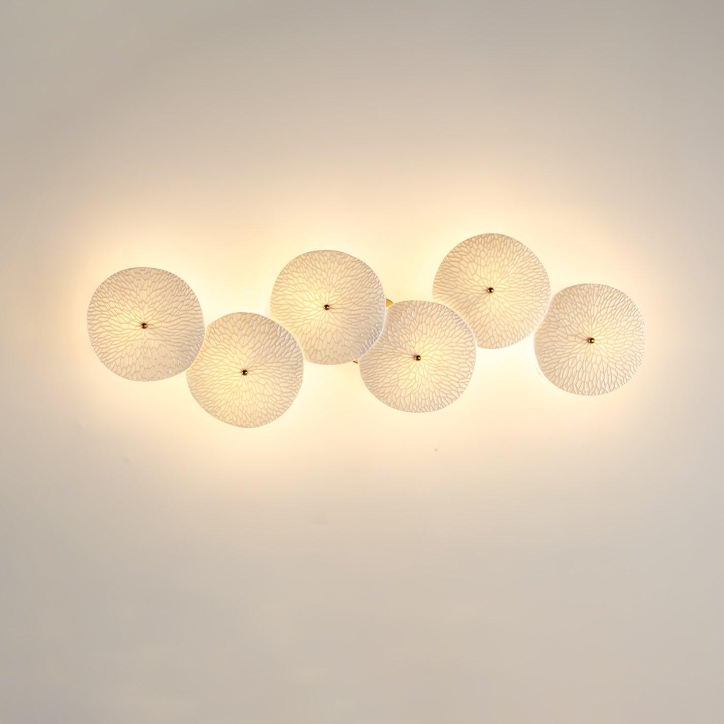 Modern Ceramic Lotus Petal Wall Lamp Gold Floral Decorative Sconce for Living Room