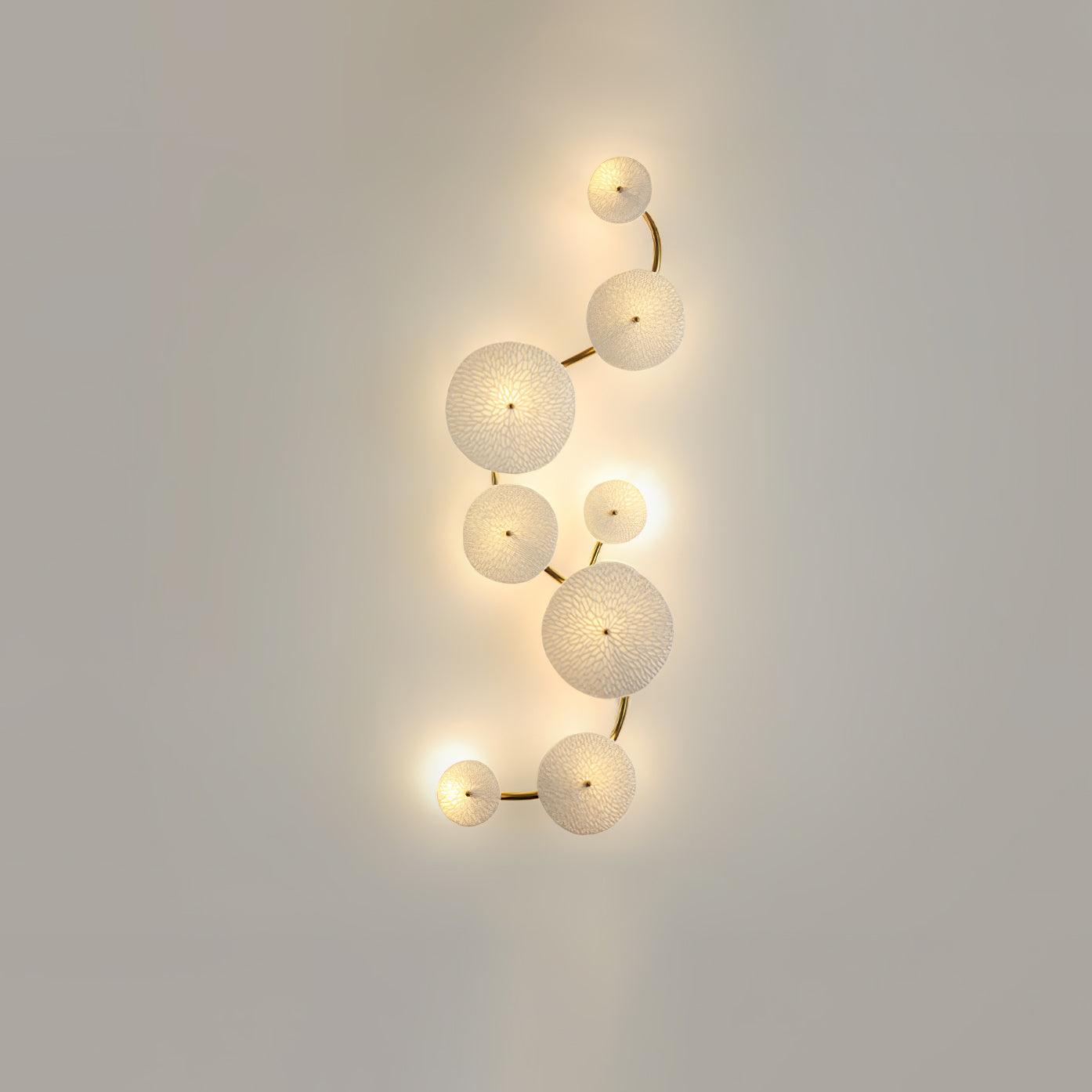 Modern Ceramic Lotus Petal Wall Lamp Gold Floral Decorative Sconce for Living Room