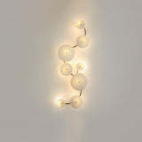 Modern Ceramic Lotus Petal Wall Lamp Gold Floral Decorative Sconce for Living Room
