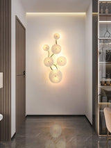Modern Ceramic Lotus Petal Wall Lamp Gold Floral Decorative Sconce for Living Room