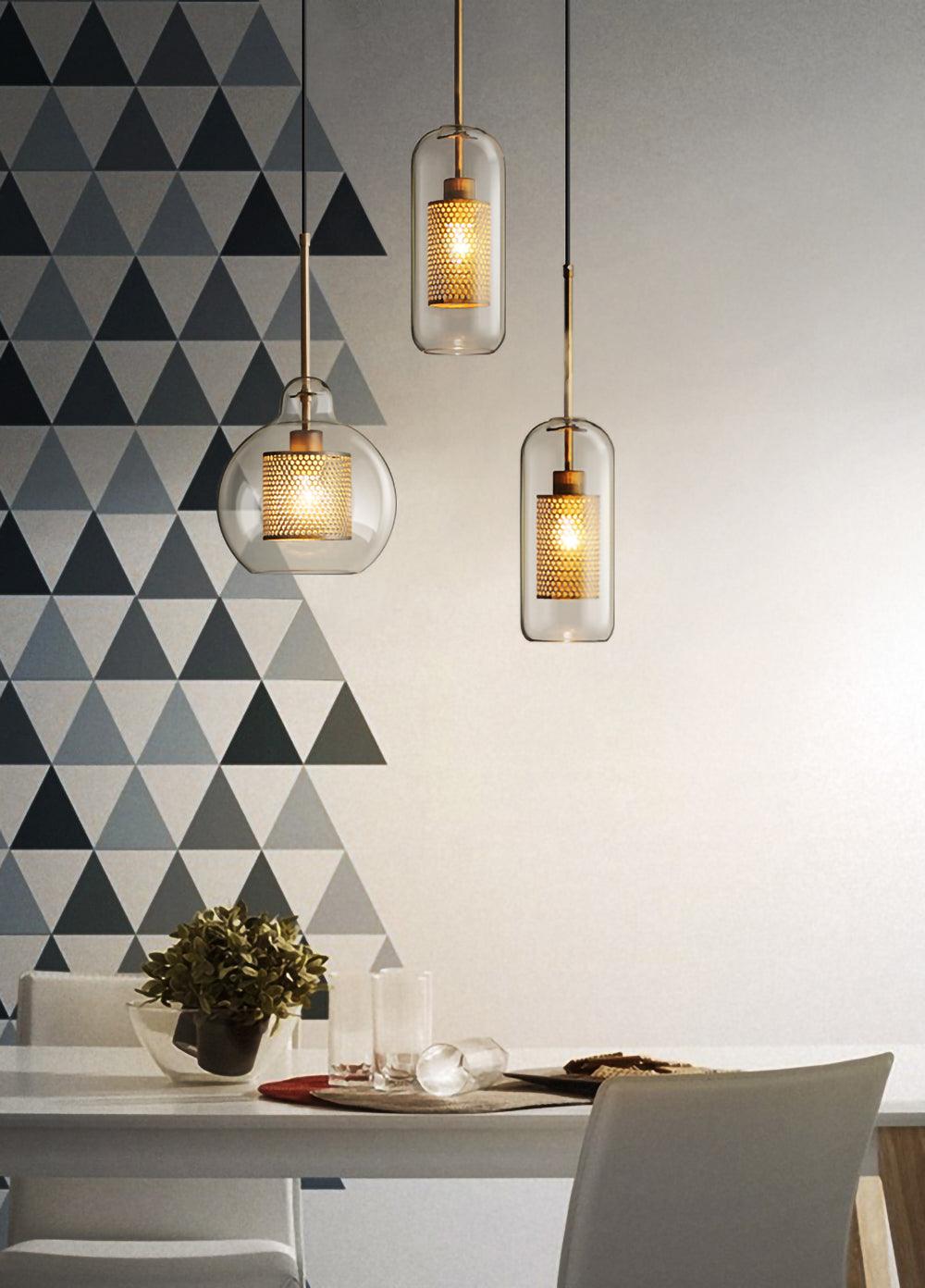 Modern Chiswick Glass Pendant Lamp for Kitchen Island and Living Room Lighting