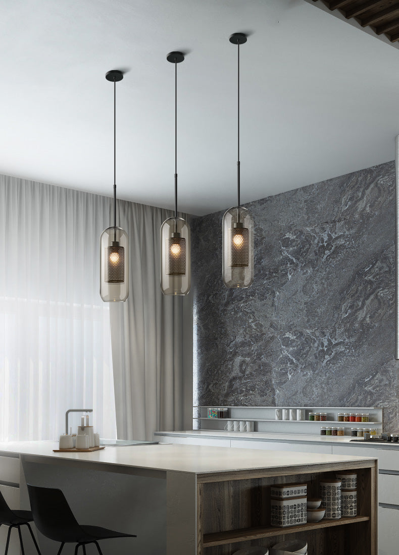 Modern Chiswick Glass Pendant Lamp for Kitchen Island and Living Room Lighting