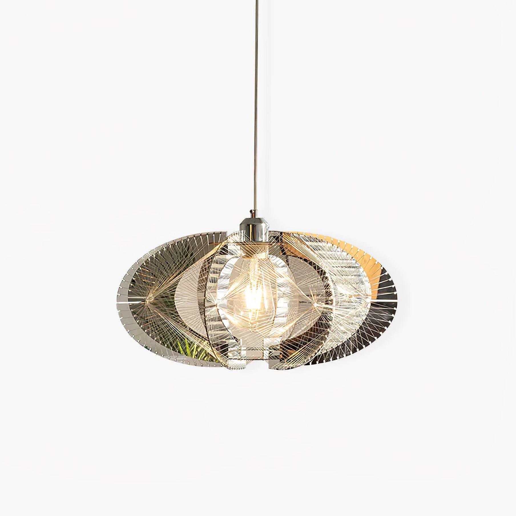 Modern Chrome Abstract Stainless Steel Pendant Light with Fishing Line Design