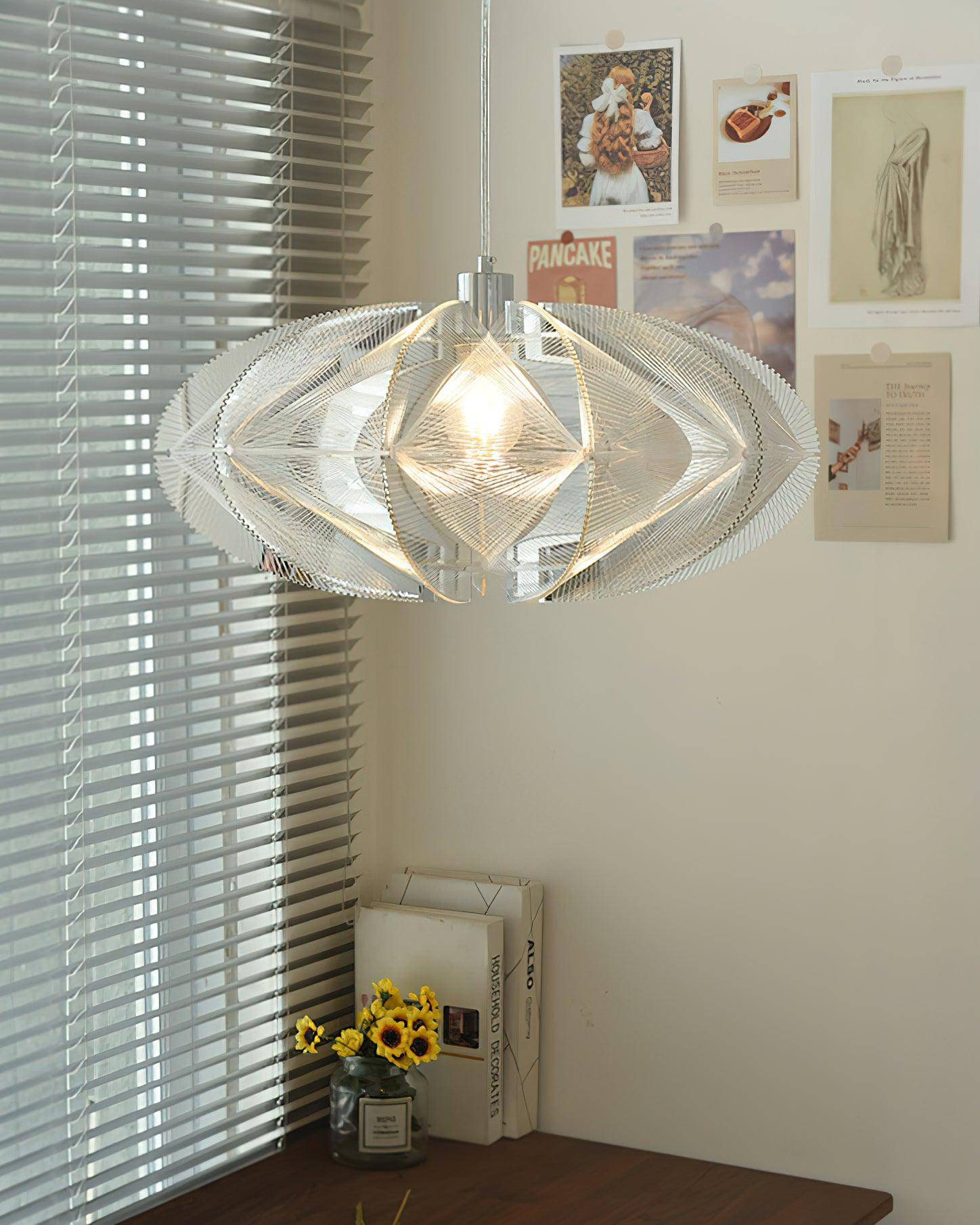 Modern Chrome Abstract Stainless Steel Pendant Light with Fishing Line Design