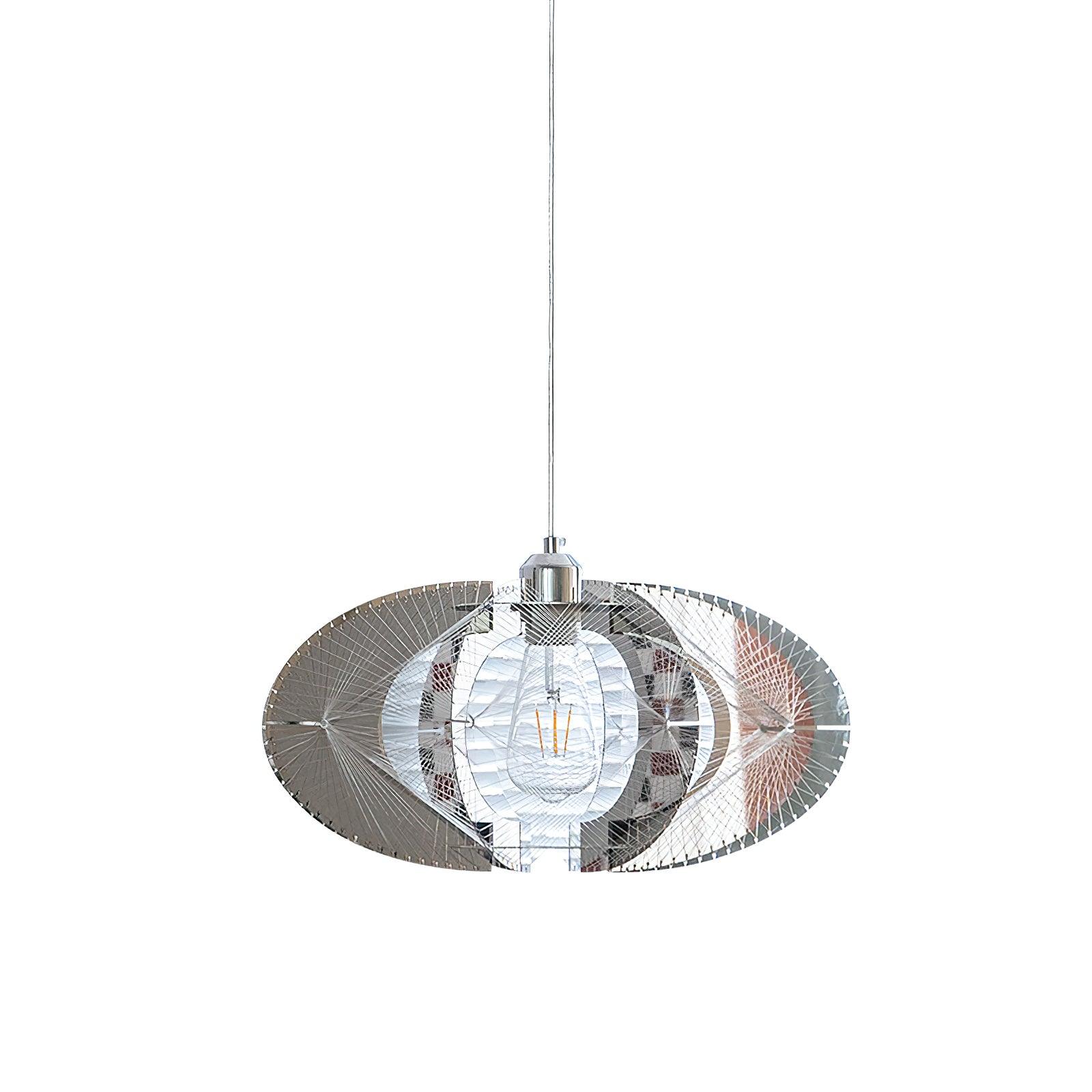 Modern Chrome Abstract Stainless Steel Pendant Light with Fishing Line Design