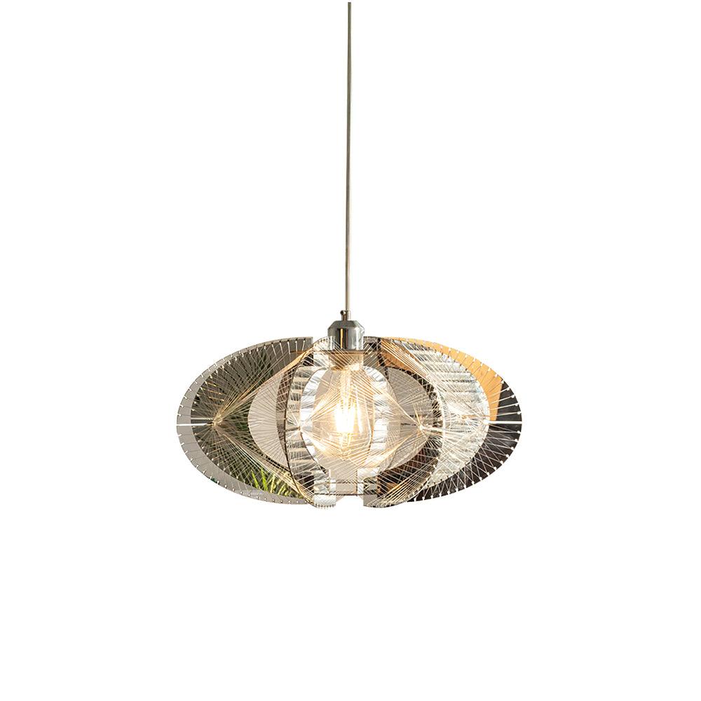 Modern Chrome Abstract Stainless Steel Pendant Light with Fishing Line Design