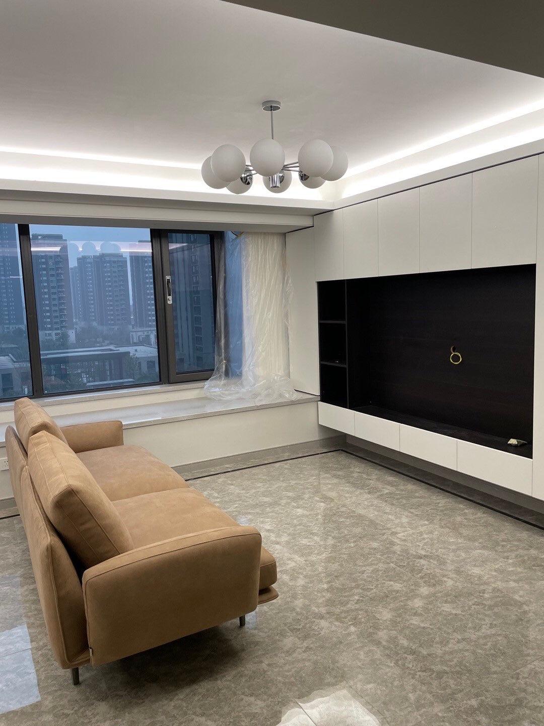 modern-chrome-and-frosted-white-glass-globe-chandelier-with-low-profile-design