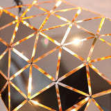 Modern Chrome Geometric Cut Panel Pendant Light Stainless Steel Hanging Lamp