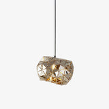 Modern Chrome Geometric Cut Panel Pendant Light Stainless Steel Hanging Lamp