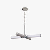 Modern Chrome LED Crown Chandelier with White Glass Globes and Integrated LED Lighting