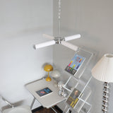 Modern Chrome LED Crown Chandelier with White Glass Globes and Integrated LED Lighting