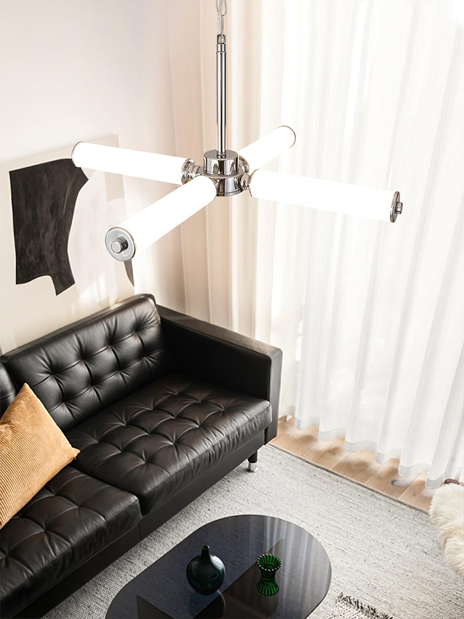 Modern Chrome LED Crown Chandelier with White Glass Globes and Integrated LED Lighting