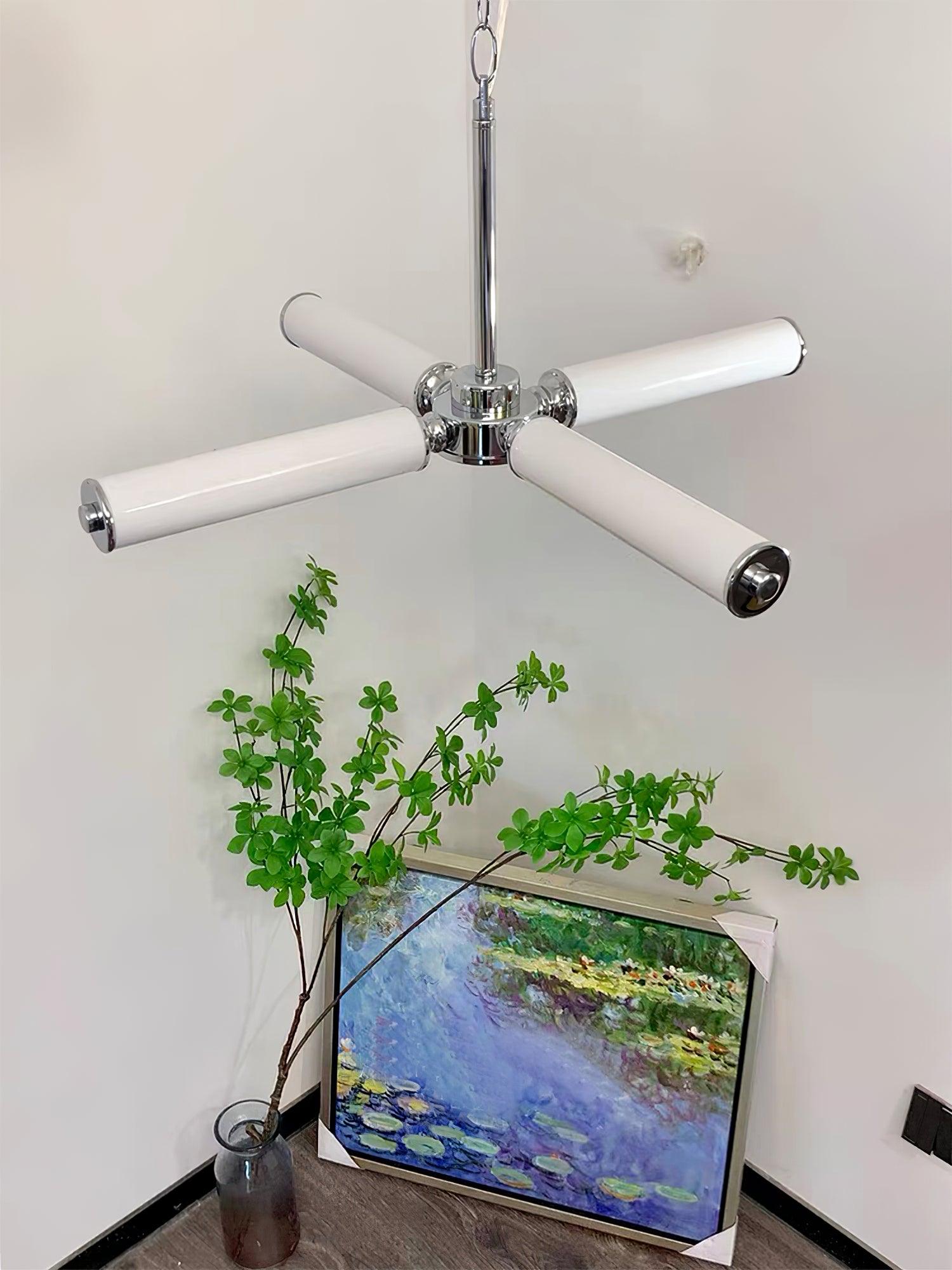 Modern Chrome LED Crown Chandelier with White Glass Globes and Integrated LED Lighting